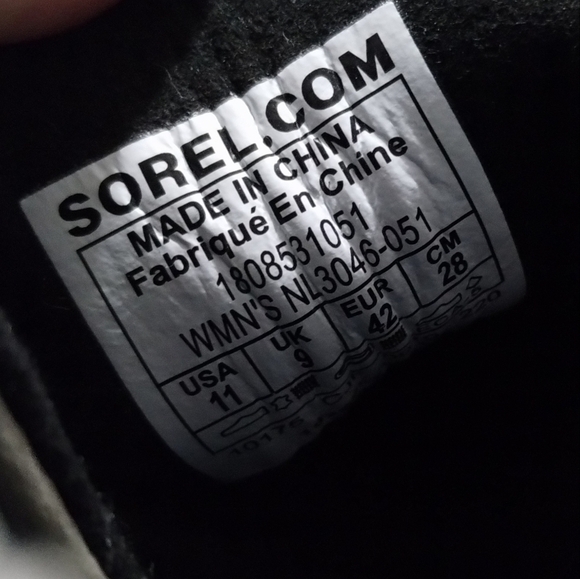 Sorel Lexie Gray Hidden Wedge Lace Up Boots Size 11 NL3046-051 - Picture 5 of 5